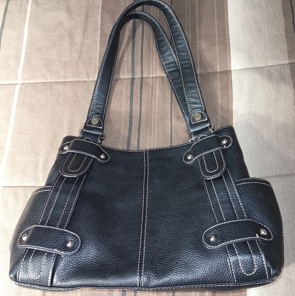 Tignanello Handbags - Tignanello Very Dark Brown Genuine Leather Satchel Bag